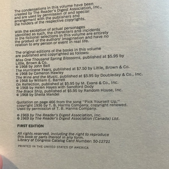 Reader’s Digest condensed books volume 1 ✨1969 copyright✨Hard cover book 📕 - Picture 5 of 5